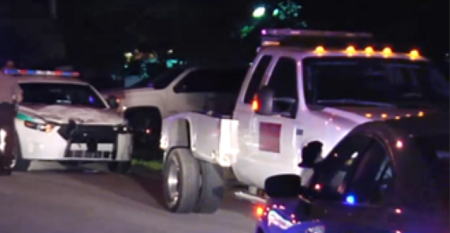 Car Thieves in Tow Truck Attempt to Impale Police with Wheel Lift