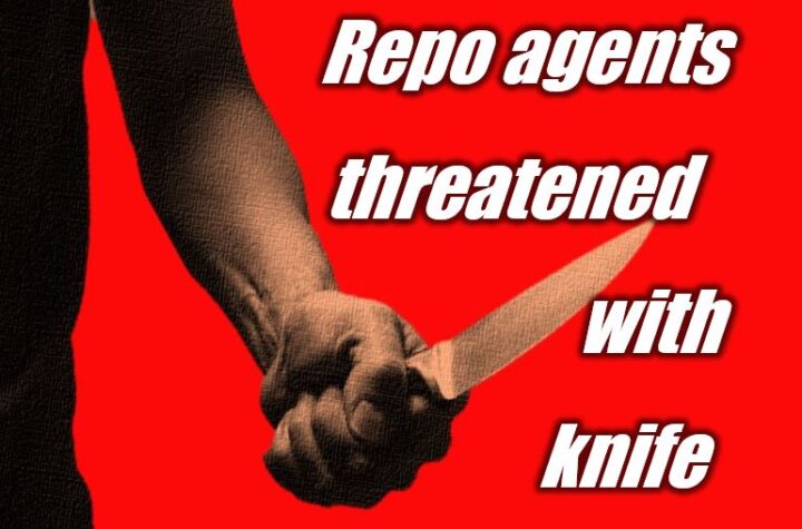 Repossession agents face knife wielding debtor