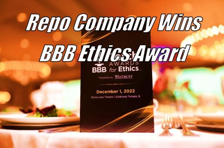 Repossession Company Wins Prestigious BBB Ethics Award