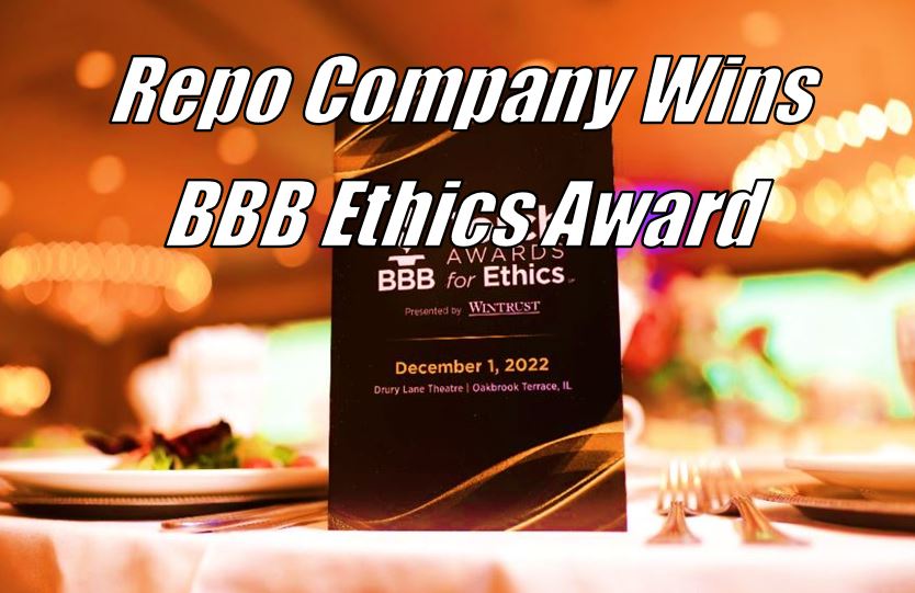 Repossession Company Wins Prestigious BBB Ethics Award