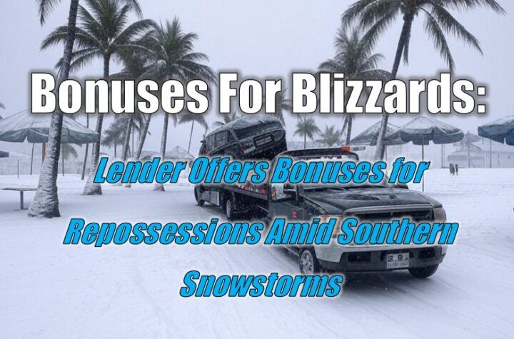 Bonuses For Blizzards: Lender Offers Bonuses for Repossessions Amid Southern Snowstorms