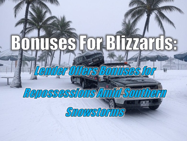 Bonuses For Blizzards: Lender Offers Bonuses for Repossessions Amid Southern Snowstorms