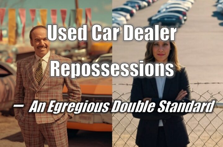 Used Car Dealer Repossessions - An Egregious Double Standard