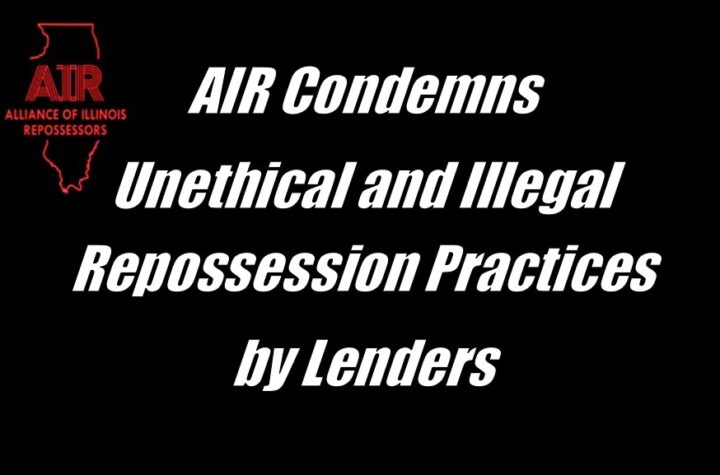 AIR Condemns Unethical and Illegal Repossession Practices by Lenders