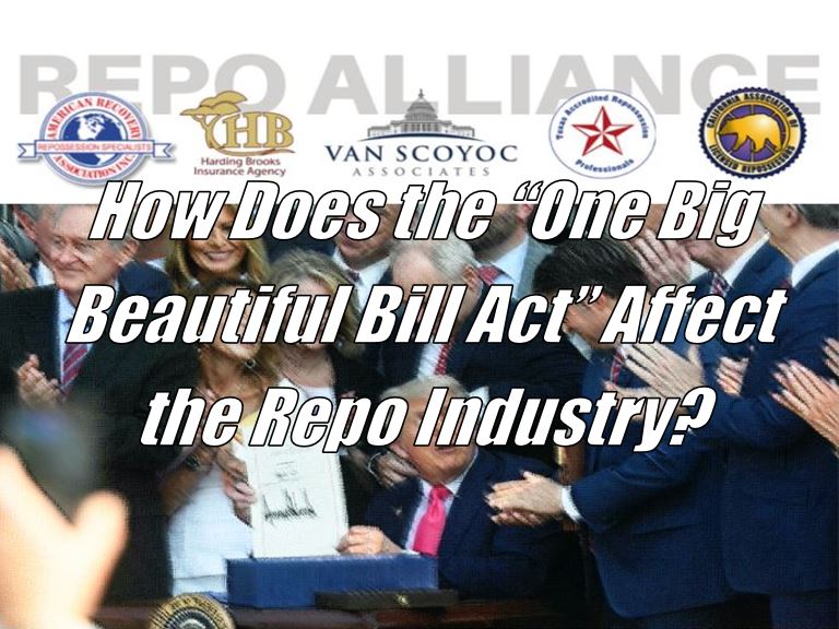 How Does the “One Big Beautiful Bill Act” Affect the Repo Industry?