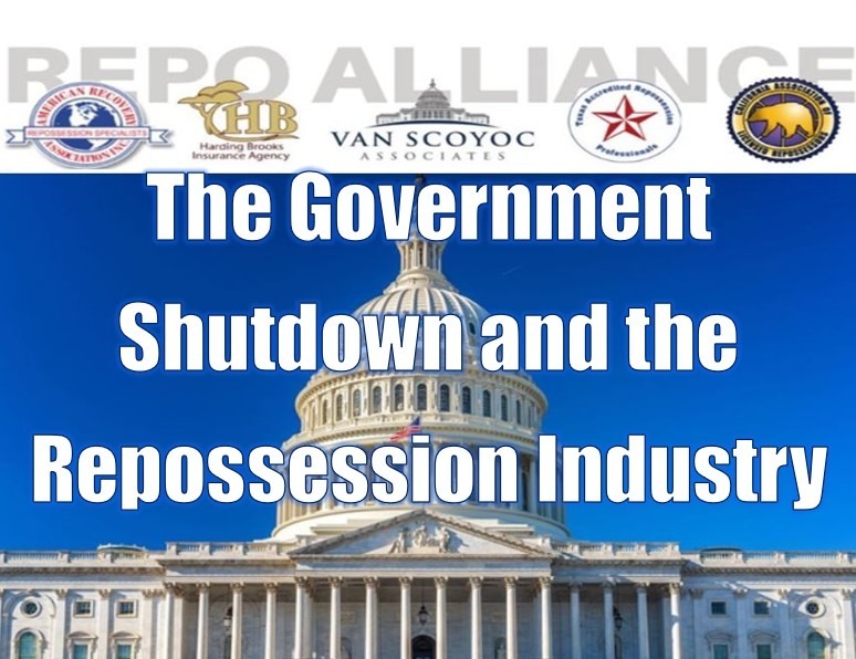 The Government Shutdown and the Repossession Industry - A Repo Alliance Update