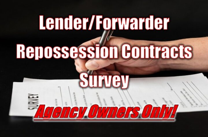 Lender/Forwarder Repossession Contracts Survey