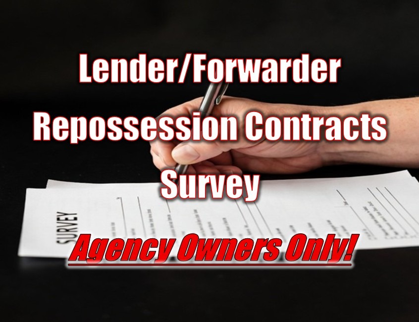 Lender/Forwarder Repossession Contracts Survey