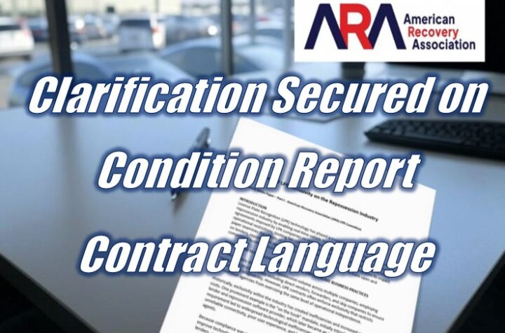 Clarification Secured on Condition Report Contract Language