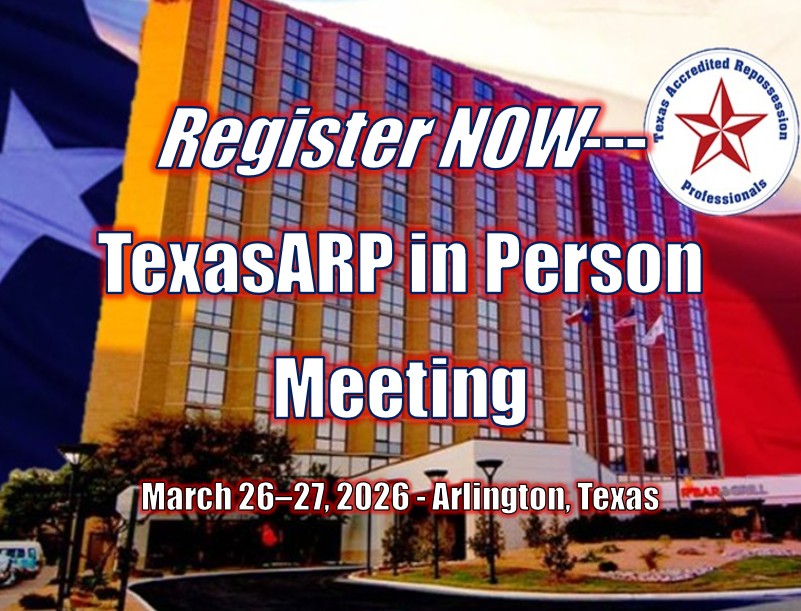 Register NOW---TexasARP in Person Meeting