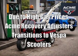 Due to High Gas Prices, Acme Recovery Adjusters Transitions to Vespa Scooters