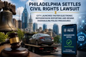 Philadelphia Settles Civil Rights Lawsuit - Pays Repo Agency and Accelerates Electronic Notice Pilot Program
